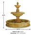 Isola Two Tier Pond Fountain against white background with product details.