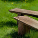 Large Bois Bench on grass in the backyard upclose