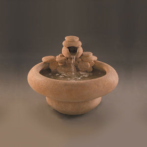 Large Serenity Fountain running against brown background