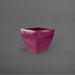 Lima Square Tapered Fiberglass Planter in gloss eggplant against gray background.