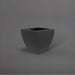 Lima Square Tapered Fiberglass Planter in matte charcoal against gray background.