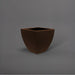 Lima Square Tapered Fiberglass Planter in matte dark brown against gray background.