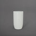 Lisbon Tall Round Tapered Fiberglass Planter in gloss bright white against gray background.