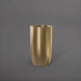 Lisbon Tall Round Tapered Fiberglass Planter in gloss metallic gold against gray background.