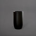 Lisbon Tall Round Tapered Fiberglass Planter in matte black against gray background.