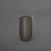 Lisbon Tall Round Tapered Fiberglass Planter in matte gunmetal against gray background.