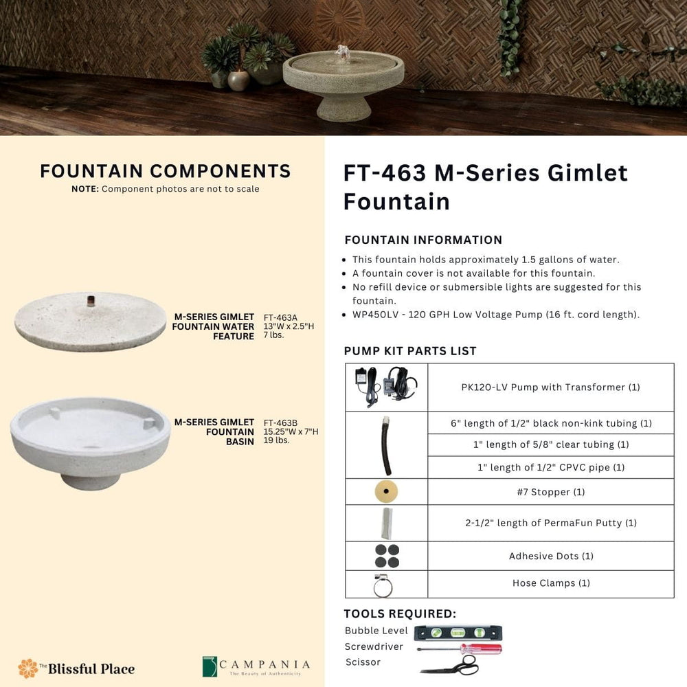 M-Series Gimlet Fountain Info Sheet