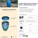 Info sheet for the  Malmo Fountain, Short - Mediterranean Blue listing components, dimensions, weights, pump parts, and required tools.