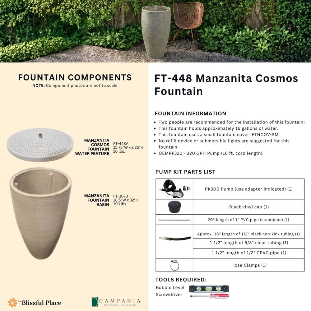 Manzanita Cosmos Fountain Info Sheet.