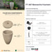 Complete overview of the Manzanita Fountain with dimensions, weights, pump kit parts, tools, and general info.