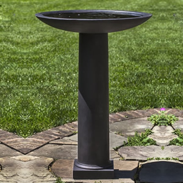 Metropolitan Birdbath on concrete in the backyard