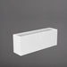 Miami Rectangle Fiberglass Planter in gloss bright white against gray background.
