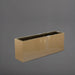 Miami Rectangle Fiberglass Planter in gloss metallic gold against gray background.