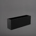 Miami Rectangle Fiberglass Planter in matte black against gray background.