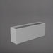 Miami Rectangle Fiberglass Planter in matte cement grey against gray background.