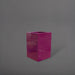 Miami Short Corner Fiberglass Planter  in gloss eggplant against gray background.