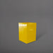 Miami Short Corner Fiberglass Planter in gloss saffron against gray background.