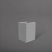 Miami Short Corner Fiberglass Planter in matte cement grey against gray background.