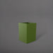 Miami Short Corner Fiberglass Planter in satin green against gray background.