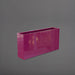 Milano Narrow Rectangle Planter in gloss eggplant against gray background.