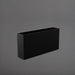Milano Narrow Rectangle Planter in matte black against gray background.