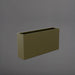 Milano Narrow Rectangle Planter in matte bronze against gray background.