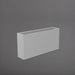 Milano Narrow Rectangle Planter in matte cement grey against gray background.