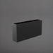 Milano Narrow Rectangle Planter in matte charcoal against gray background.