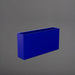 Milano Narrow Rectangle Planter in matte cobalt blue against gray background.