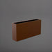 Milano Narrow Rectangle Planter in matte dark brown against gray background.