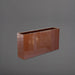 Milano Narrow Rectangle Planter in metallic bronze against gray background.