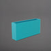Milano Narrow Rectangle Planter in satin sea foam against gray background.