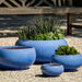 Misha Planter - Marrakesh Blue - S/4 on gravel filled with plants