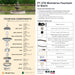 Complete overview of the Monteros Fountain in Basin with dimensions, weights, pump kit parts, tools, and general info.