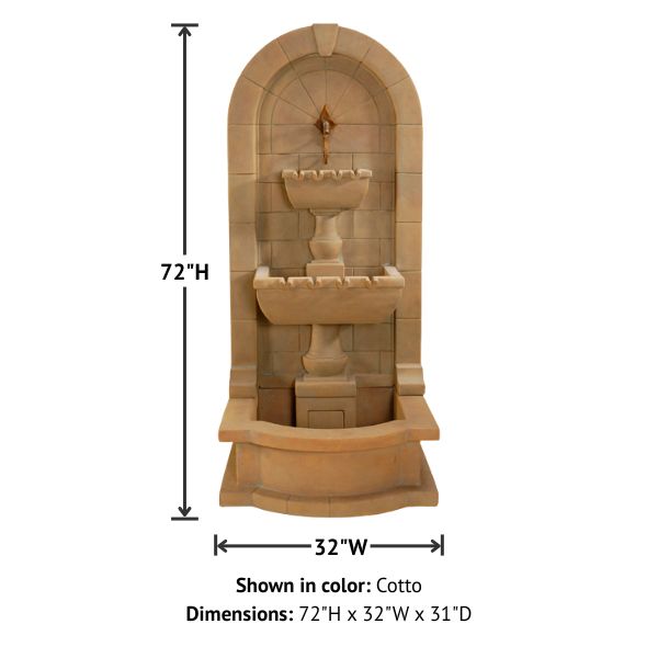 Monterosso Wall Fountain with Pond with product details.