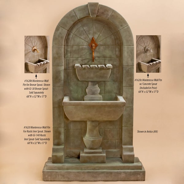 Monterosso Wall fountain with spout images.
