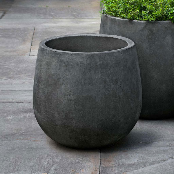 Montrose Planter in Charcoal filled with plants