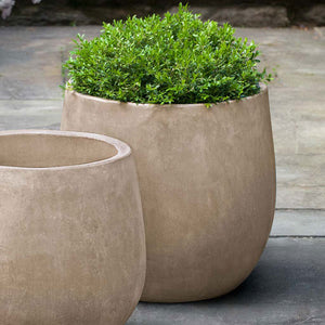 Montrose Planter, Large in Brown filled with plants