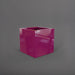Montroy Cube Fiberglass Planter in gloss eggplant against gray background.