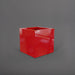 Montroy Cube Fiberglass Planter in gloss red against gray background.