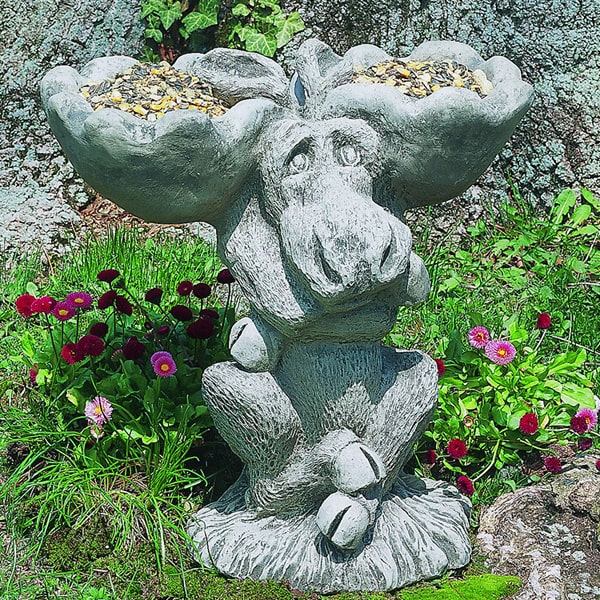 Moose Birdbath Feeder Campania International