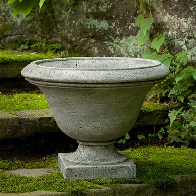 Moreland Urn on stairs in the backyard