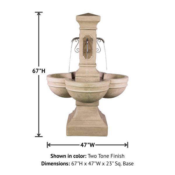 Navona Courtyard Fountain with product details.