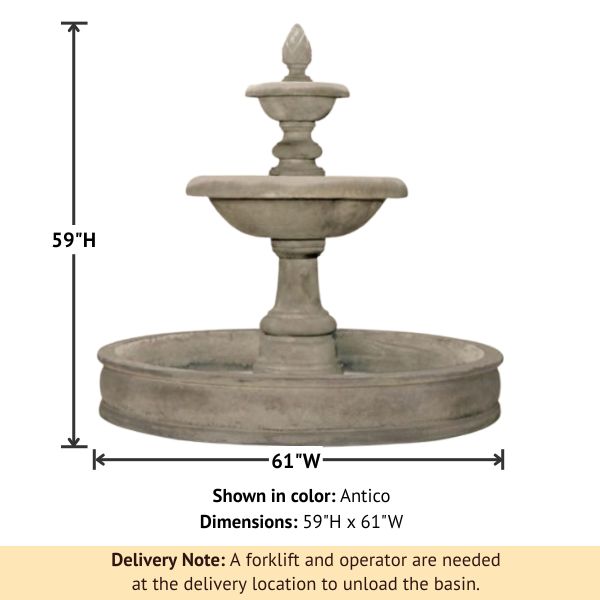 New Castle Pond Fountain with product details.
