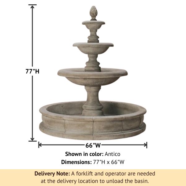 Newcastle Three Tier Pond Fountain with product details.