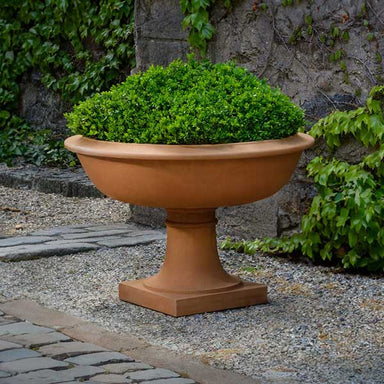 Notting Hill Urn, Large on gravel filled with plants