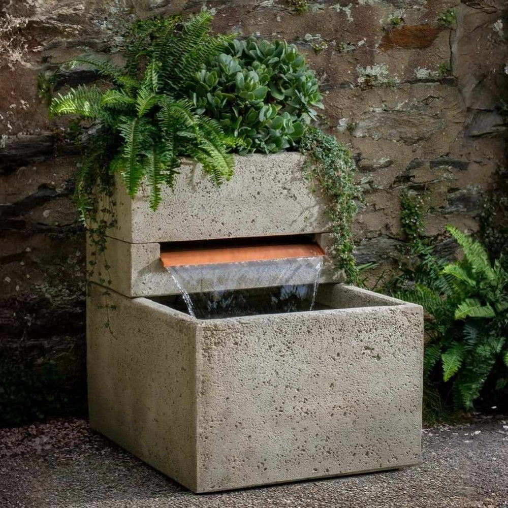 Oasis Fountain on concrete in the backyard