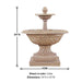 Orvieto Two Tier Fountain against white background with product details.