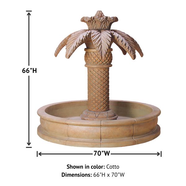 Palm Springs Fountain against white background with product details.