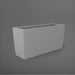 Panama Tapered Rectangle Planter in matte cement grey against gray background.